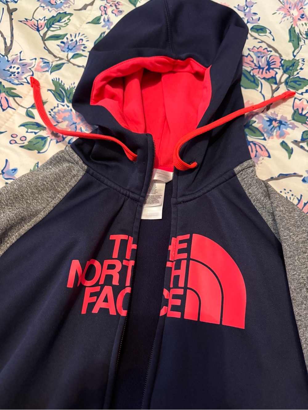 The North Face Navy & Pink Hooded Zip Jacket
